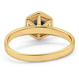 Minimalist Round Natural Stone Solitaire Ring