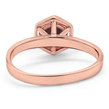 Minimalist Round Natural Stone Solitaire Ring