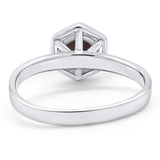 Minimalist Round Natural Stone Solitaire Ring