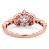 Art Deco Round Natural Stone Leaf Style Ring
