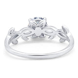 Minimalist Round Natural Stone Solitaire Ring