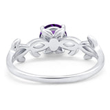 Minimalist Round Natural Stone Solitaire Ring