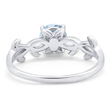 Minimalist Round Natural Stone Solitaire Ring