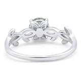 Minimalist Round Natural Stone Solitaire Ring