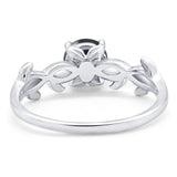 Minimalist Round Natural Stone Solitaire Ring