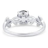 Minimalist Round Natural Stone Solitaire Ring