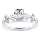 Minimalist Round Natural Stone Solitaire Ring