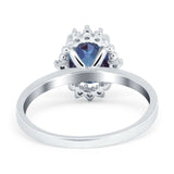Art Deco Oval Natural Stone Beaded Ring