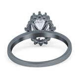 Art Deco Oval Natural Stone Beaded Ring