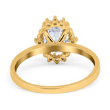Art Deco Oval Natural Stone Beaded Ring