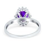 Art Deco Oval Natural Stone Beaded Ring