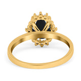 Art Deco Oval Natural Stone Beaded Ring