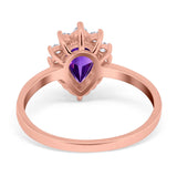 Art Deco Pear Natural Stone Wedding Ring