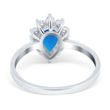Art Deco Pear Natural Stone Wedding Ring
