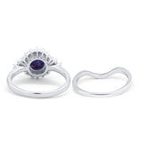 Two Piece Round Natural Stone Cluster Ring
