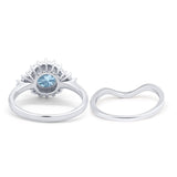 Two Piece Round Natural Stone Cluster Ring