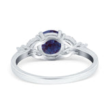 Art Deco Round Natural Stone Leaf Style Ring