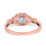 Art Deco Round Natural Stone Leaf Style Ring