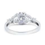 Art Deco Round Natural Stone Leaf Style Ring