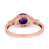 Art Deco Round Natural Stone Leaf Style Ring