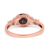 Art Deco Round Natural Stone Leaf Style Ring