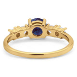Five Stone Round Natural Stone Ring