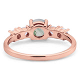 Five Stone Round Natural Stone Ring