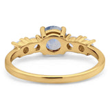 Five Stone Round Natural Stone Ring