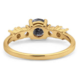Five Stone Round Natural Stone Ring