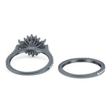 Two Piece Oval Natural Stone Bridal Ring