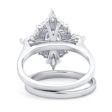 Two Piece Oval Natural Stone Bridal Ring
