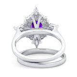 Two Piece Oval Natural Stone Bridal Ring