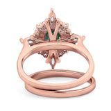 Two Piece Oval Natural Stone Bridal Ring