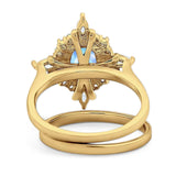 Two Piece Oval Natural Stone Bridal Ring