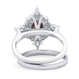 Two Piece Oval Natural Stone Bridal Ring