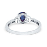 Pear Teardrop Natural Stone Floral Ring