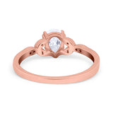 Pear Teardrop Natural Stone Floral Ring
