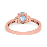 Pear Teardrop Natural Stone Floral Ring