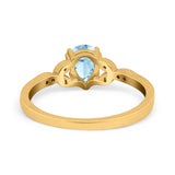 Pear Teardrop Natural Stone Floral Ring