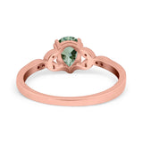 Pear Teardrop Natural Stone Floral Ring
