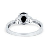 Pear Teardrop Natural Stone Floral Ring