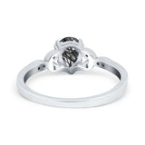 Pear Teardrop Natural Stone Floral Ring