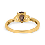 Pear Teardrop Natural Stone Floral Ring