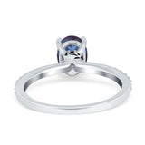 Art Deco Oval Natural Stone Wedding Ring