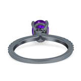 Art Deco Oval Natural Stone Wedding Ring