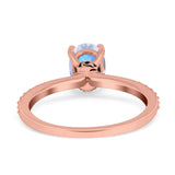 Art Deco Oval Natural Stone Wedding Ring