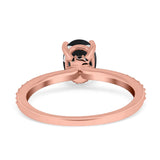 Art Deco Oval Natural Stone Wedding Ring