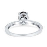 Art Deco Oval Natural Stone Wedding Ring