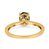 Art Deco Oval Natural Stone Wedding Ring