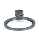 Art Deco Oval Natural Stone Wedding Ring